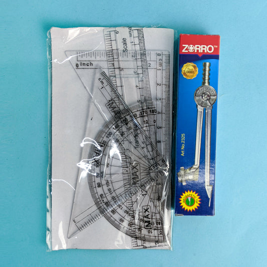 Plastic Geometry Rulers With Compass