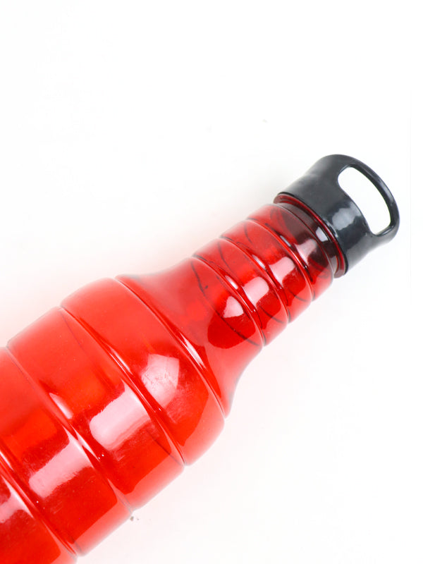 WTB03 Pack of 2 Plastic Transparent Water Bottle Red - 1Ltr