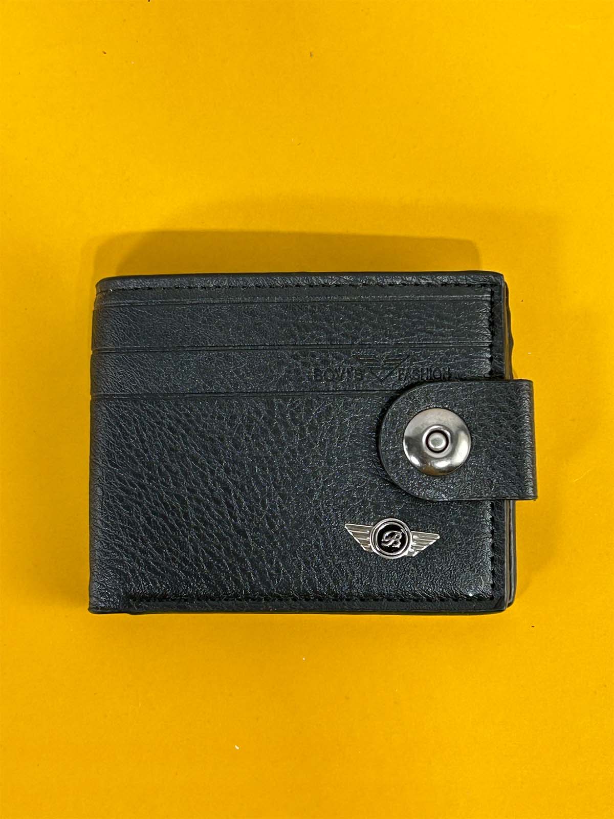 Black Syn-Leather Wallet For Men MW67