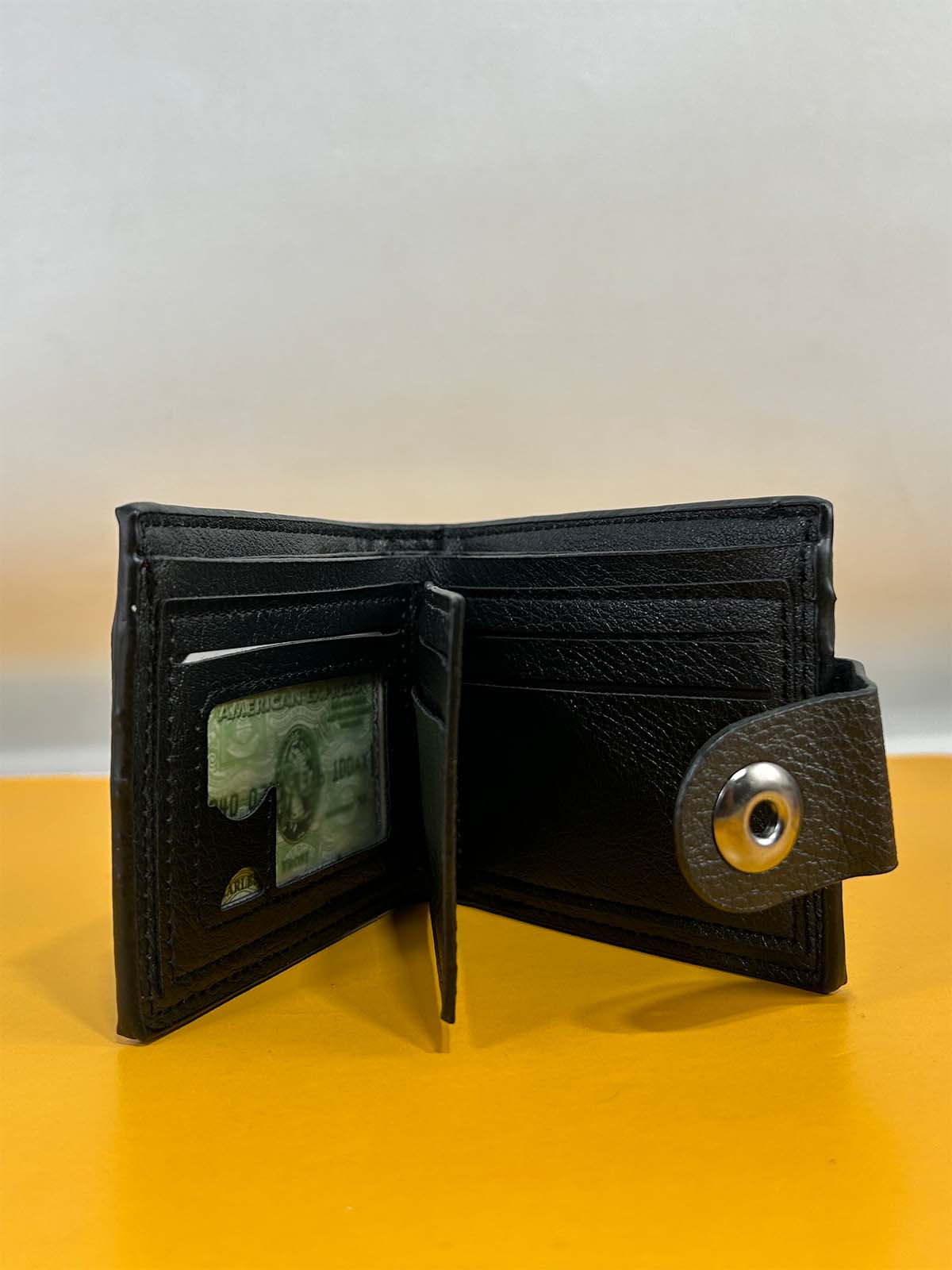 Black Syn-Leather Wallet For Men MW67