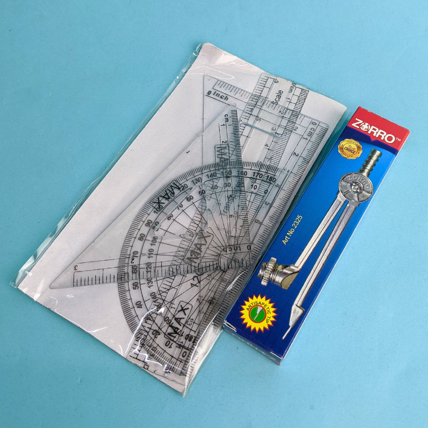 Plastic Geometry Rulers With Compass