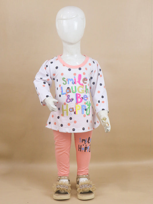 1Yr - 4Yrs Happy Light Peach Suit For Girls RG GS47