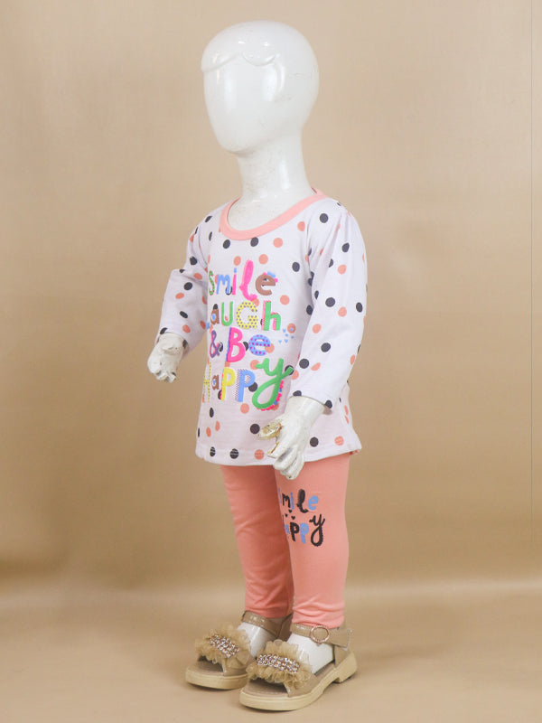 1Yr - 4Yrs Happy Light Peach Suit For Girls RG GS47