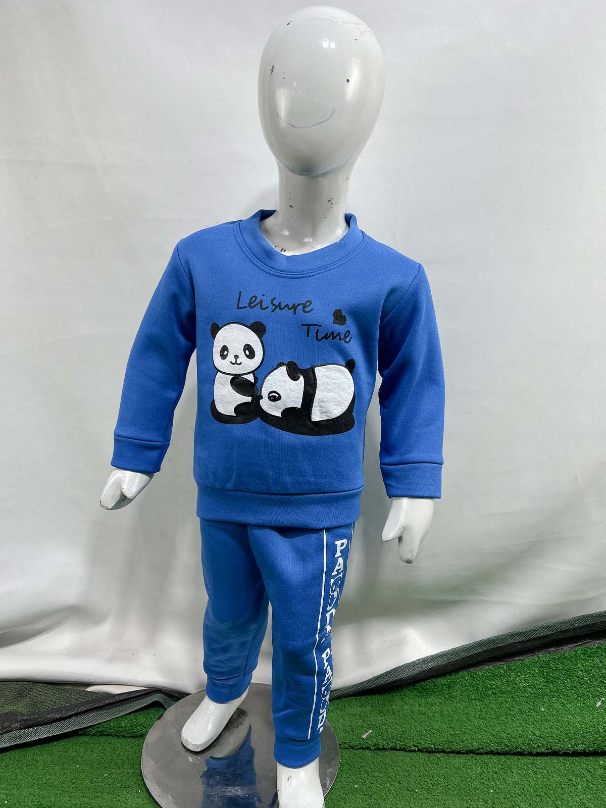 1Yr - 4Yrs Fleece Panda Blue Suit For Kids SF BS565