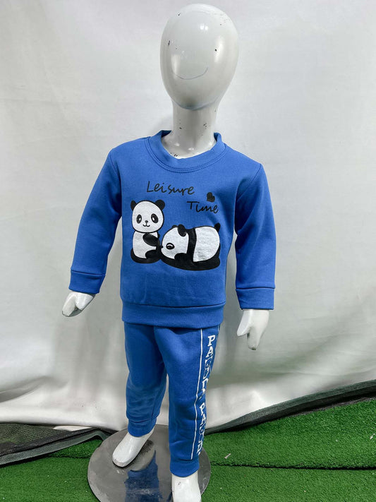 1Yr - 4Yrs Fleece Panda Blue Suit For Kids SF BS565