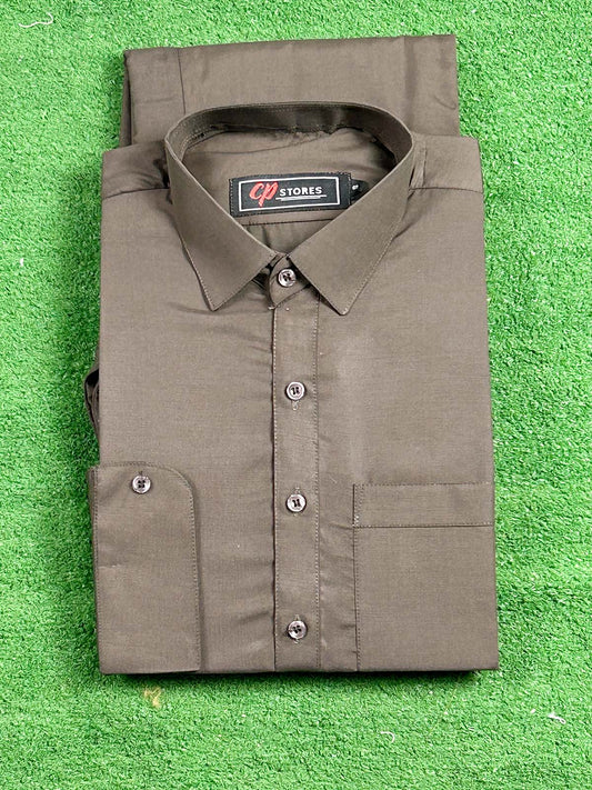 785-6 Brown Stitched Suit Kameez Shalwar For Men MSK277