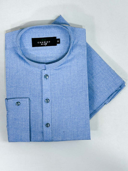 P875-6 Light Blue Stitched Kurta Pajama Suit For Men MSK296