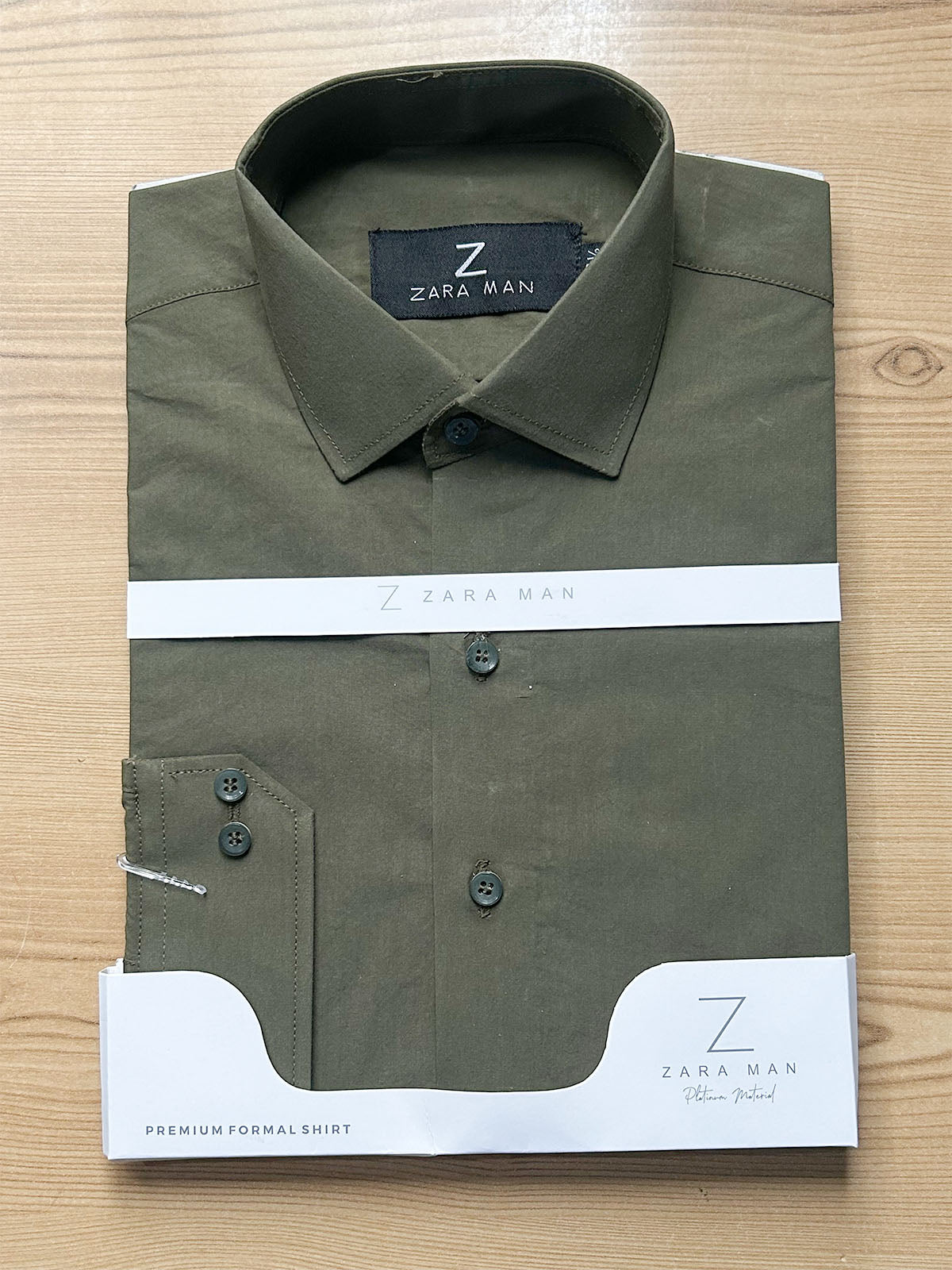 MFS732 100% Cotton Dark Olive Green Formal Dress Shirt For Men
