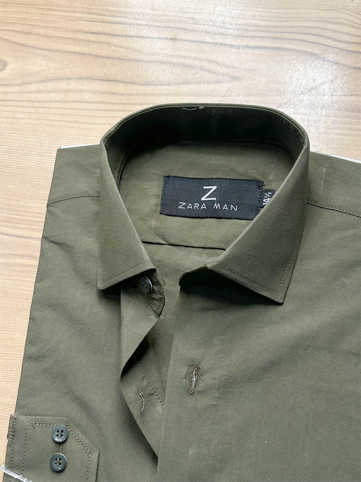 MFS732 100% Cotton Dark Olive Green Formal Dress Shirt For Men