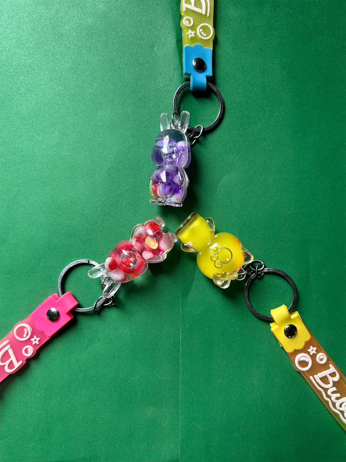 KC32 Pack of 3 Bubble Key Chain Multicolor