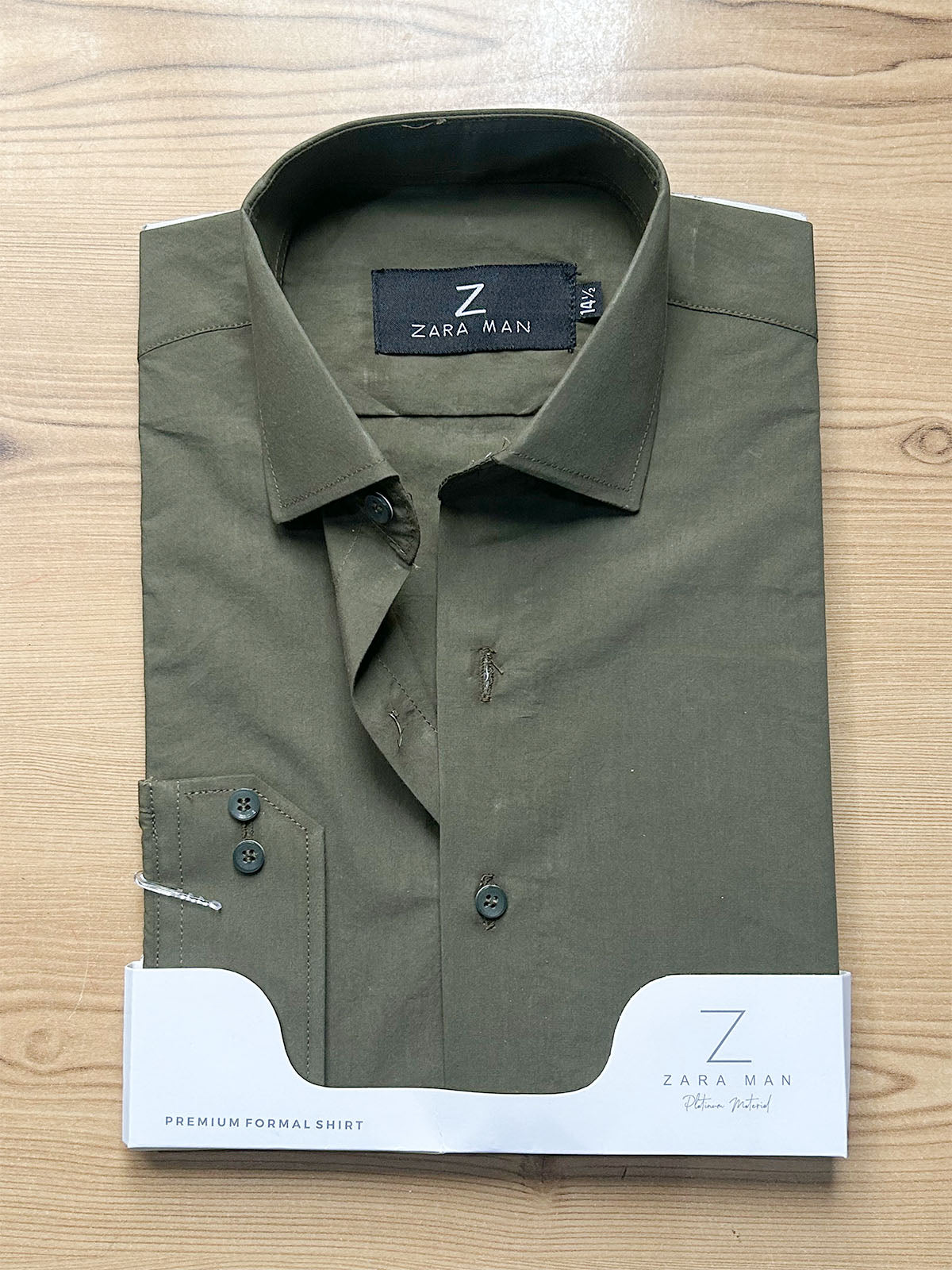 MFS732 100% Cotton Dark Olive Green Formal Dress Shirt For Men