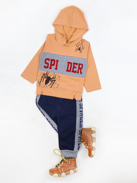 BS18 SK Hooded Kids Suit 1Yr - 4Yr Spider Peach