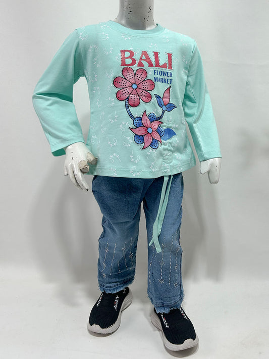 1Yr - 4Yrs Green Bali Suit For Girls GS580