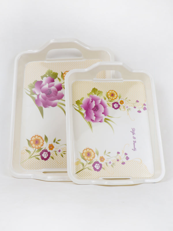 Pack of 2 Melamine Serving Tray Designed 11