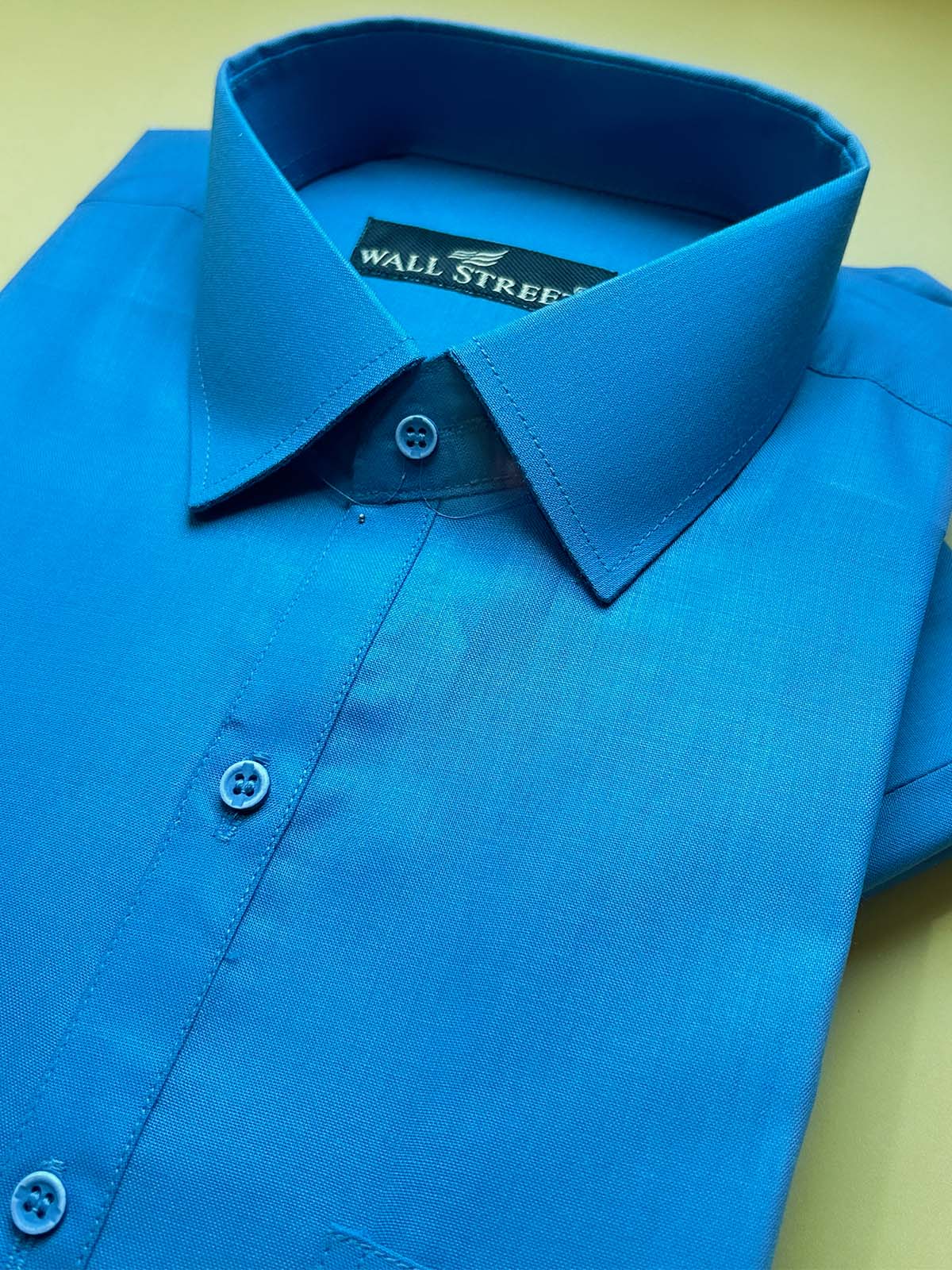 952-6 Blue Stitched Suit Shirt Collar Kameez Shalwar For Men MSK445