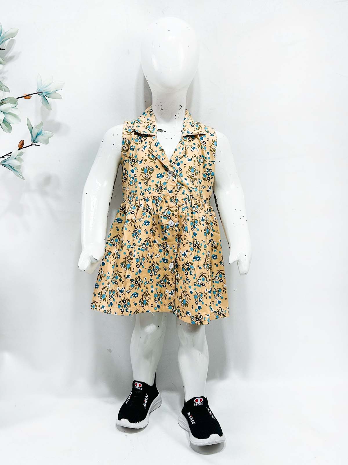 1Yr - 9Yrs Fawn Frock For Girls NG GF51