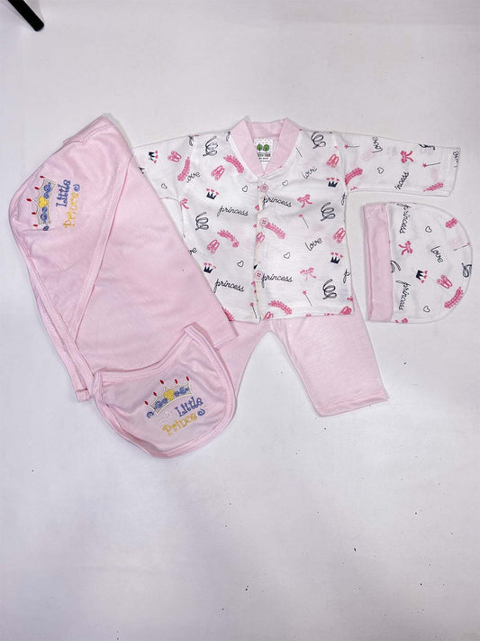 0Mth - 3Mth Pink 5Pcs Gift Set For Newborn HG NBGS252