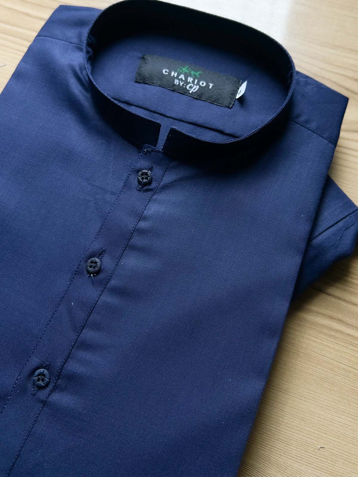 027-6 MSK522 Navy Blue Stitched Suit Sherwani Collar Kameez Shalwar For Men