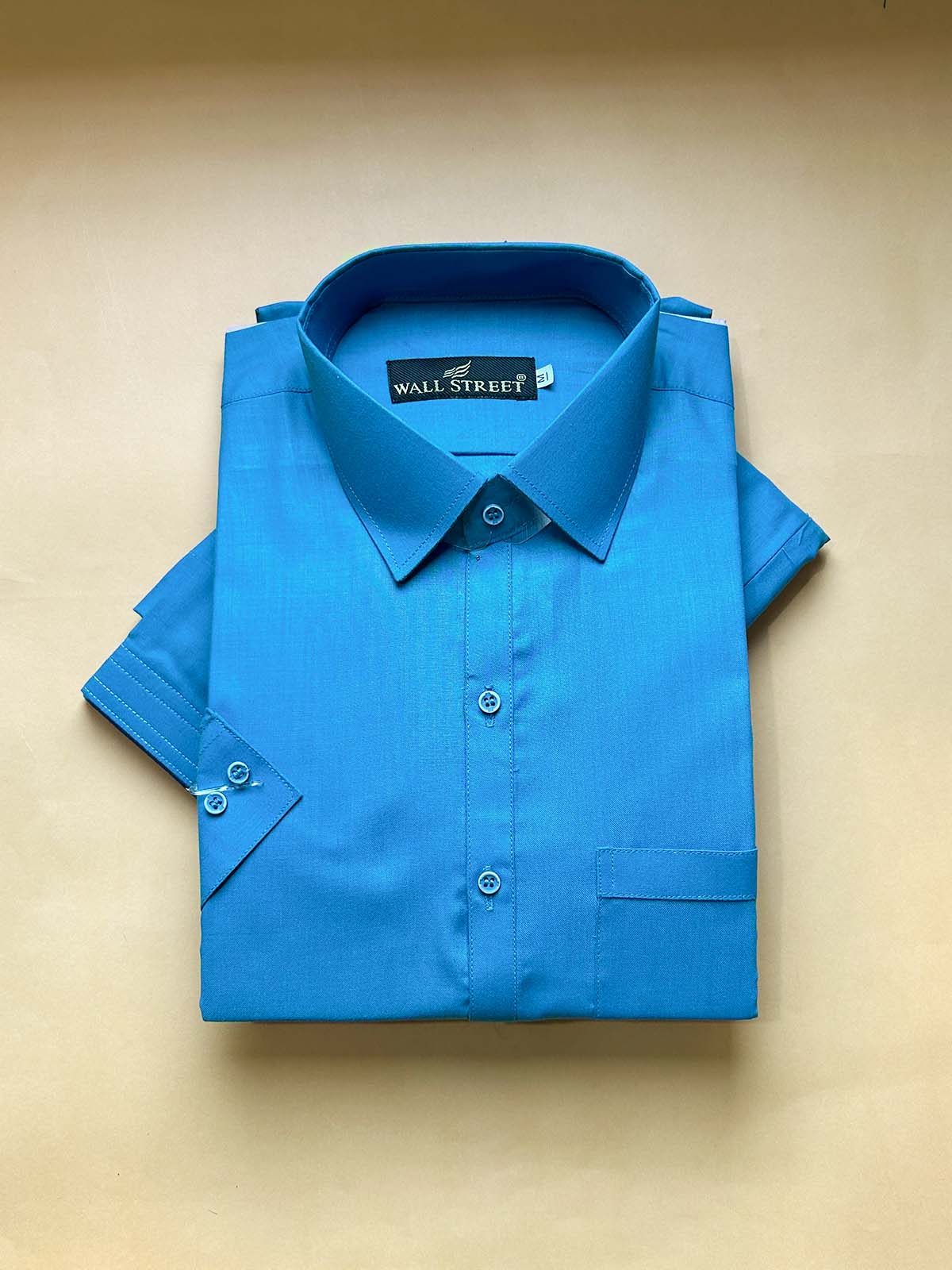 952-6 Blue Stitched Suit Shirt Collar Kameez Shalwar For Men MSK445