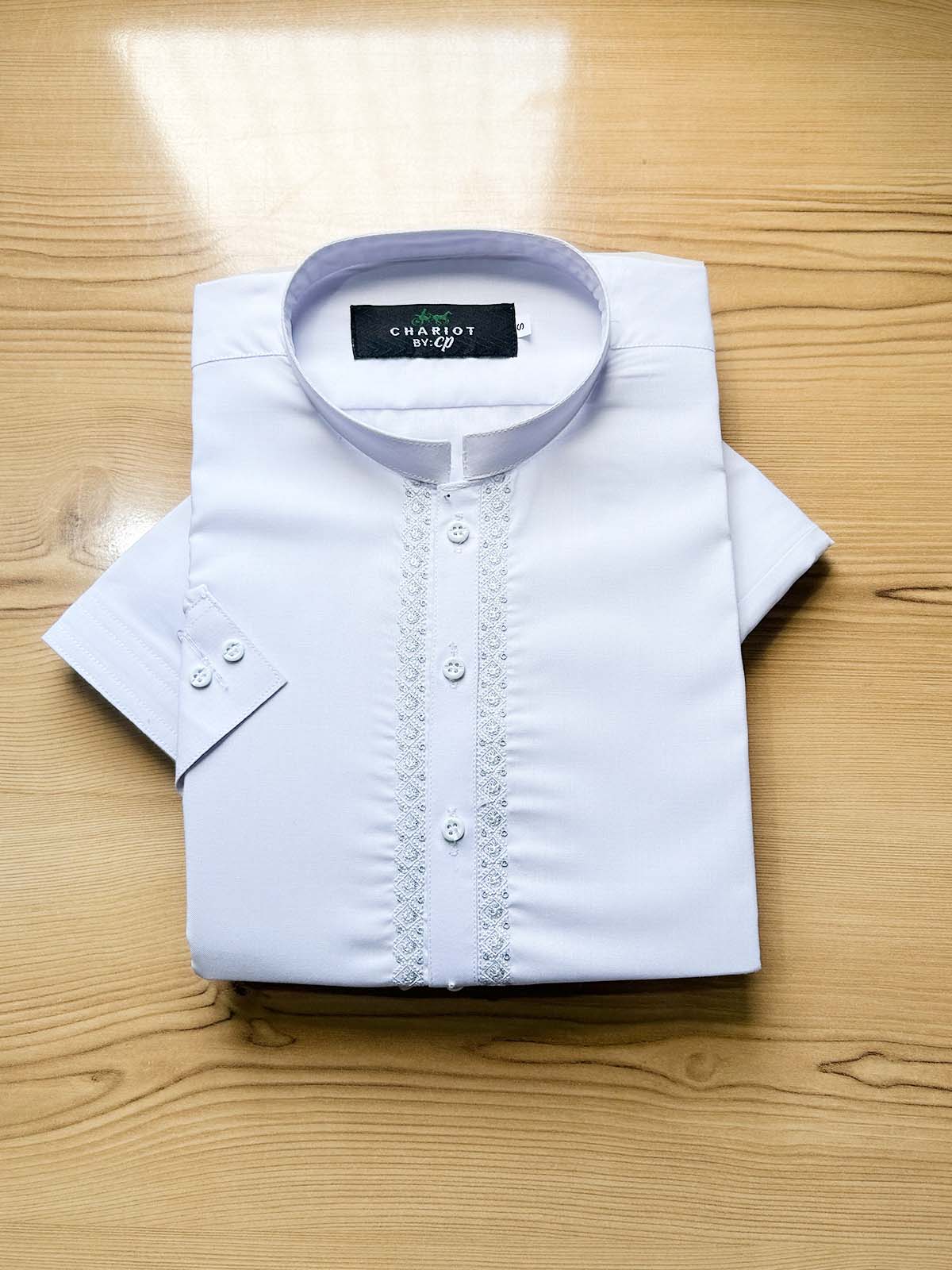 982-6 MSK511 Neel White Stitched Suit Sherwani Collar Kameez Shalwar For Men