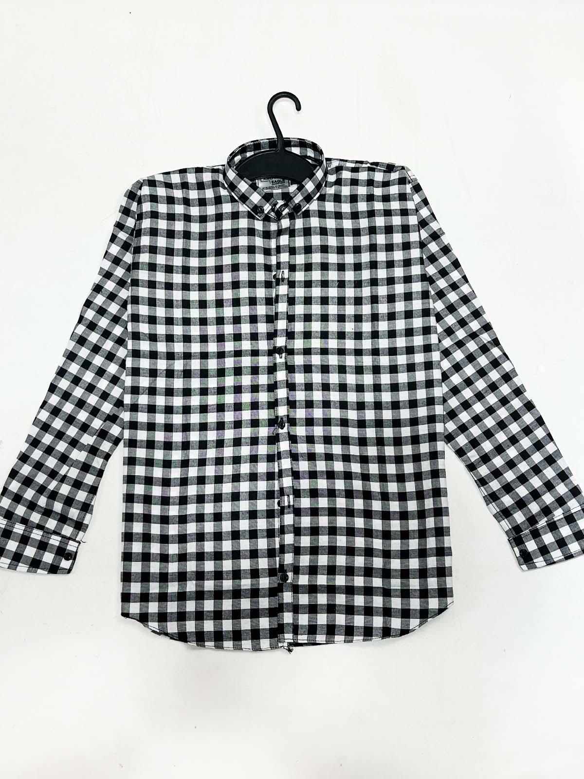 Black Mini Checks Casual Shirt For Men MCS127