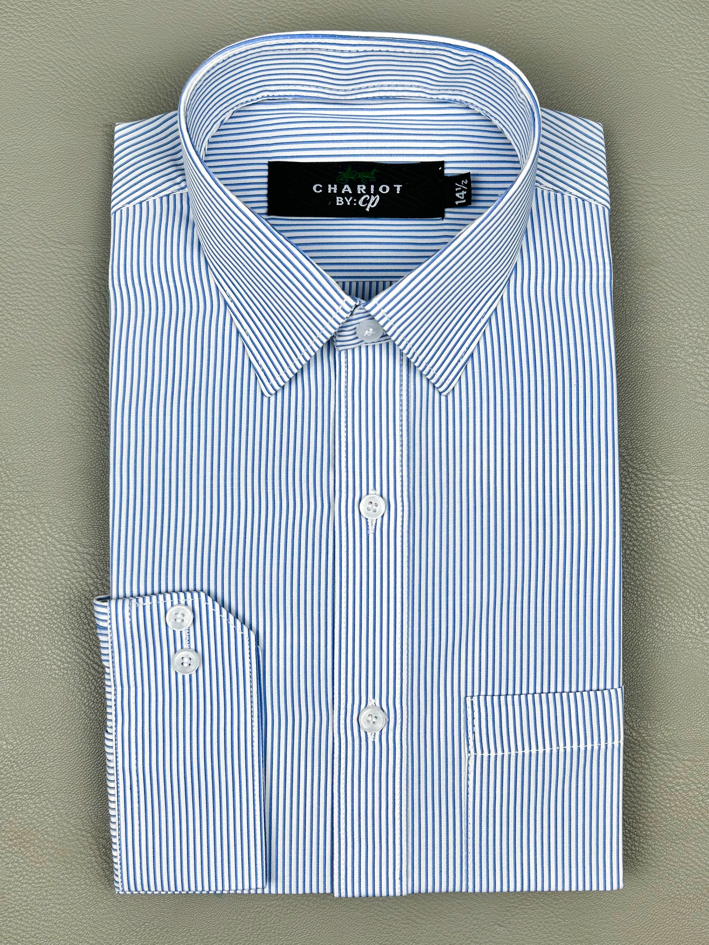 Dark Blue Lines Formal Dress Shirt For Men MFS157