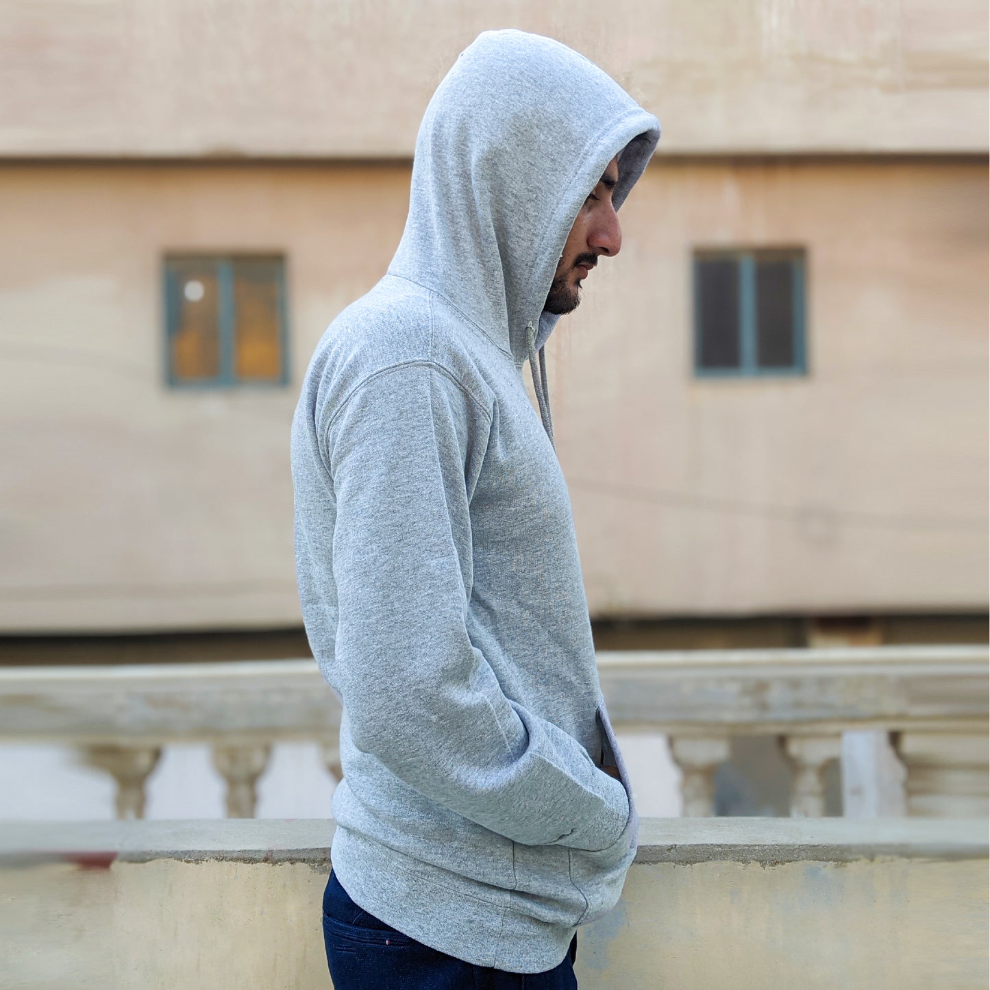 Light Grey Plain Pullover Hoodie Unisex MM MH08