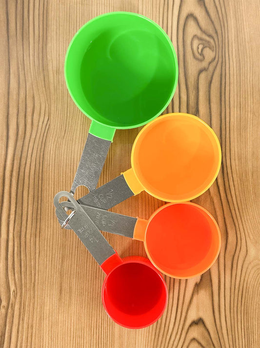 Pack Of 4 Stainless Steel Measuring Cups Multicolor