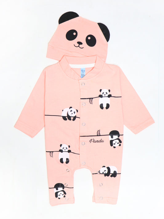 ATT Newborn Romper 3Mth - 9Mth Panda Light Peach