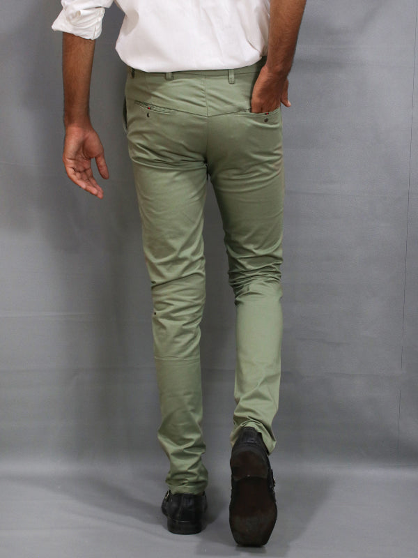 Hazel Green Cotton Chino Pant For Men MCP02