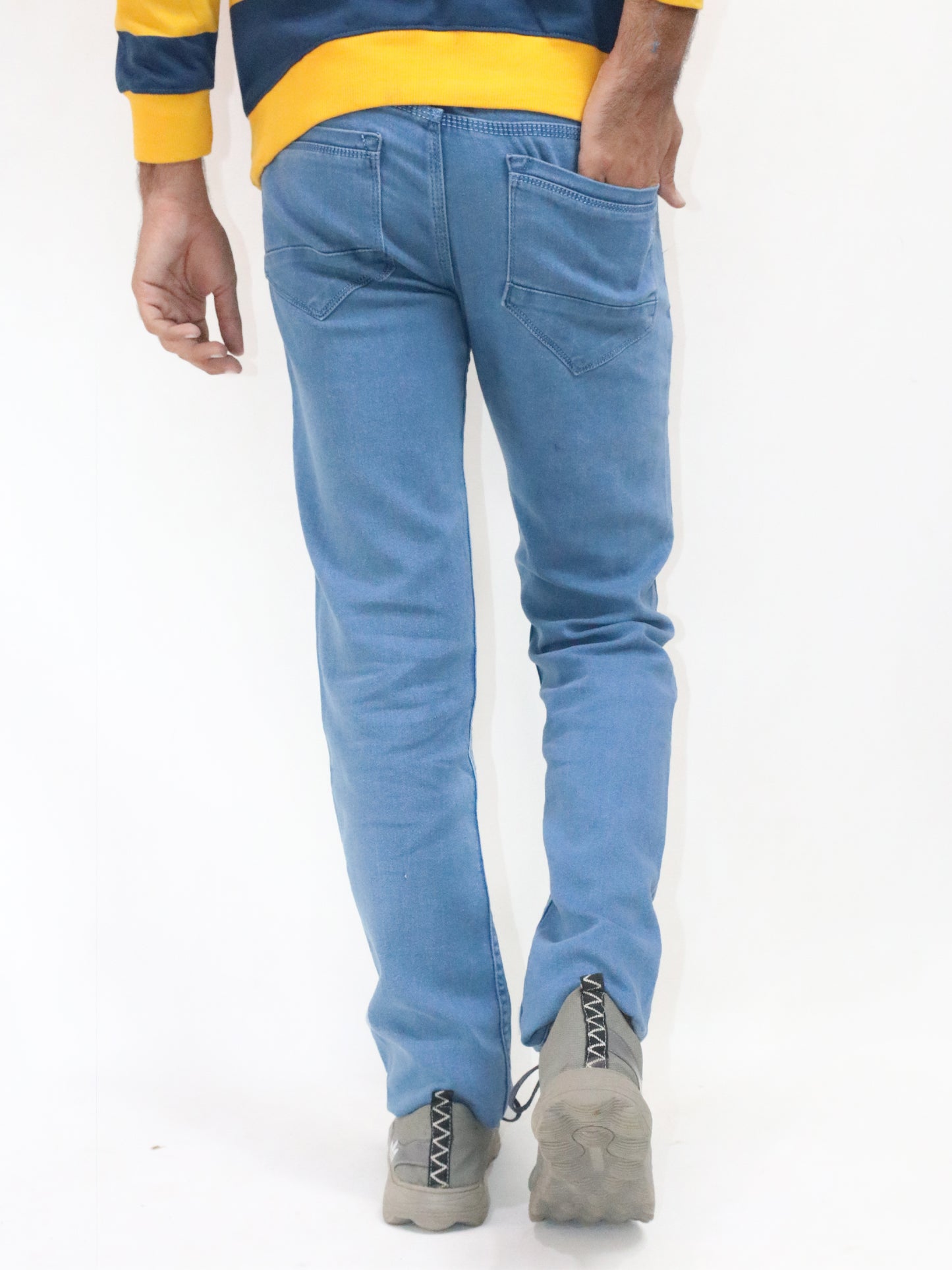 Light Blue Regular Fit Stretchable Jeans For Men MDJ12