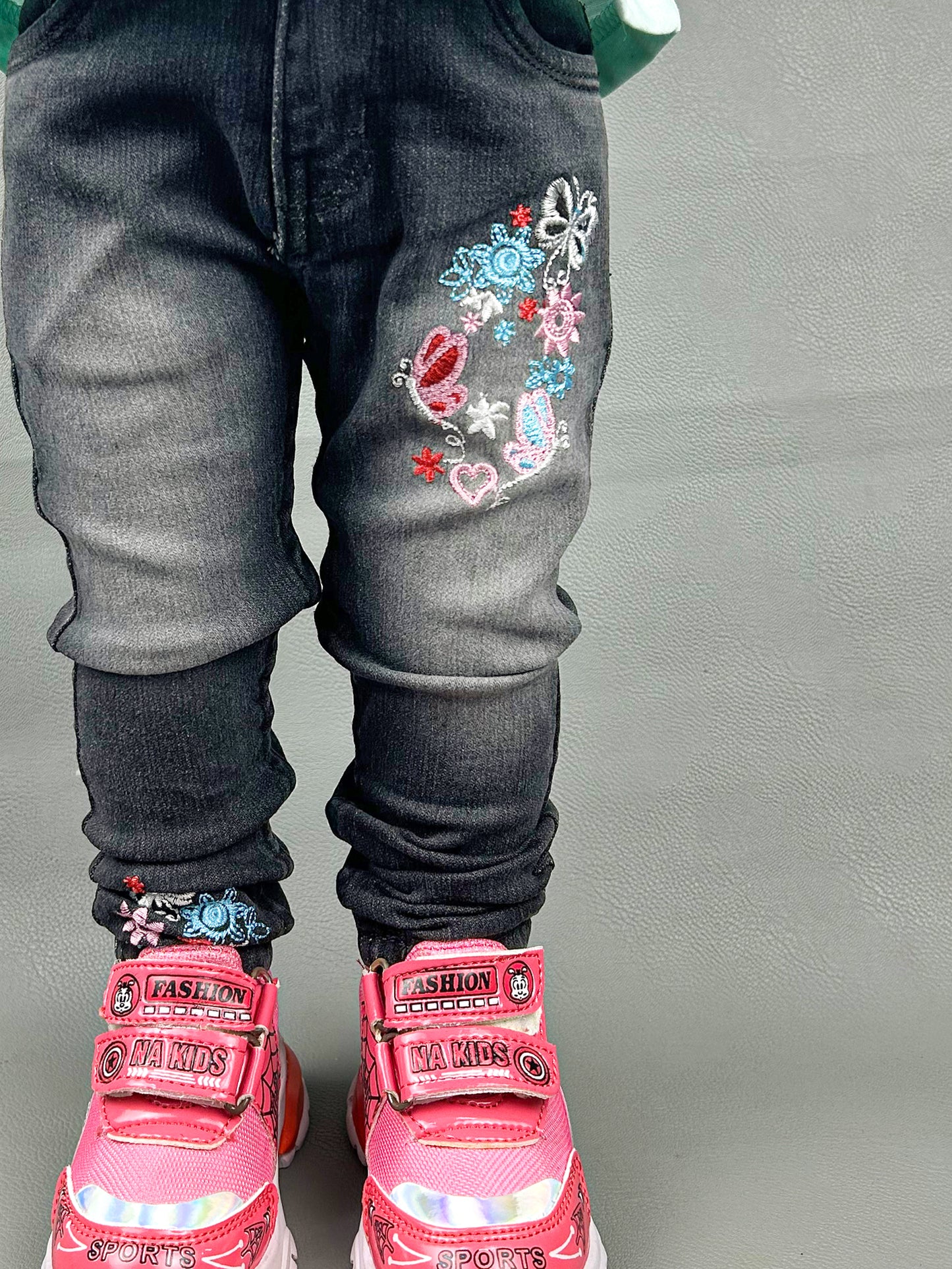 3Yrs - 13Yrs Grey Shade Stretchable Denim Jeans For Girls GJ05