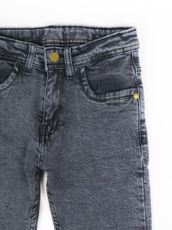 BJ04 SI Boys Stretchable Denim Jeans 12Yrs - 16Yrs Light Grey