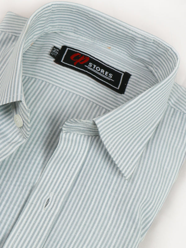 Light Green Lines Formal Dress Shirt For Mens AZ MFS59