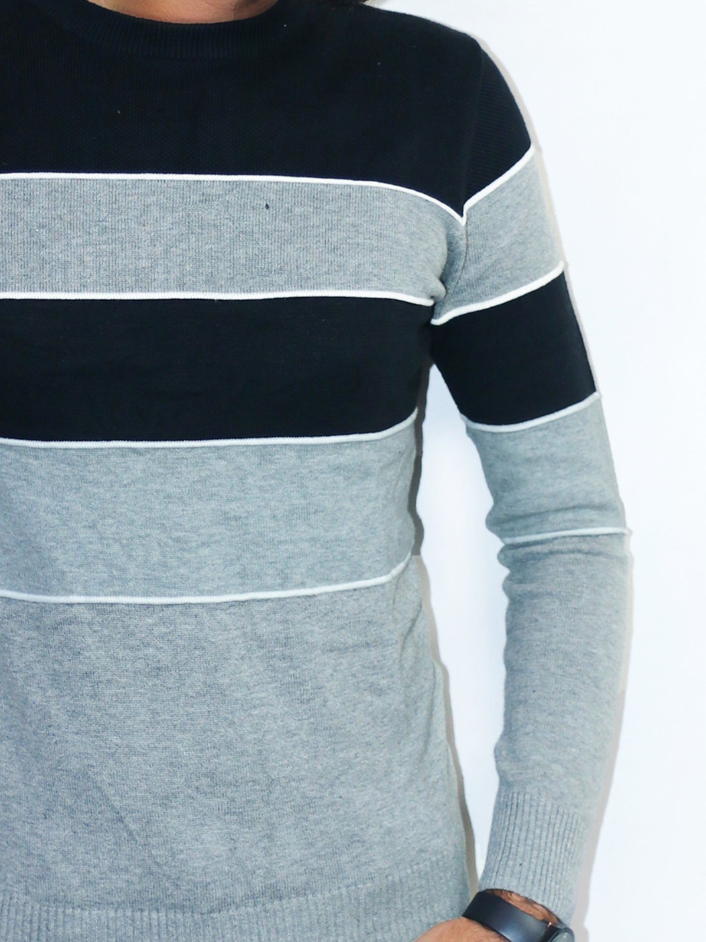 Black Crew Neck Jumper For Men