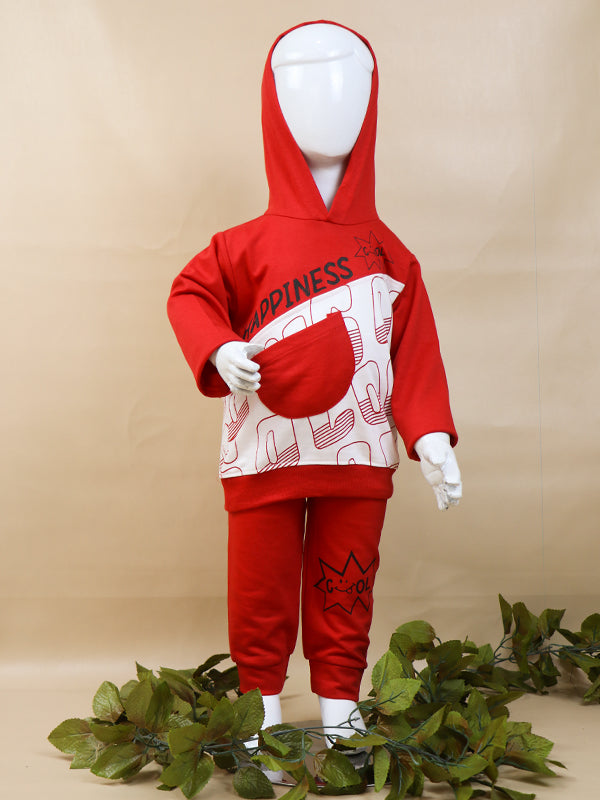 BS13 SK Hooded Kids Suit 1Yr - 4Yrs Happiness Red