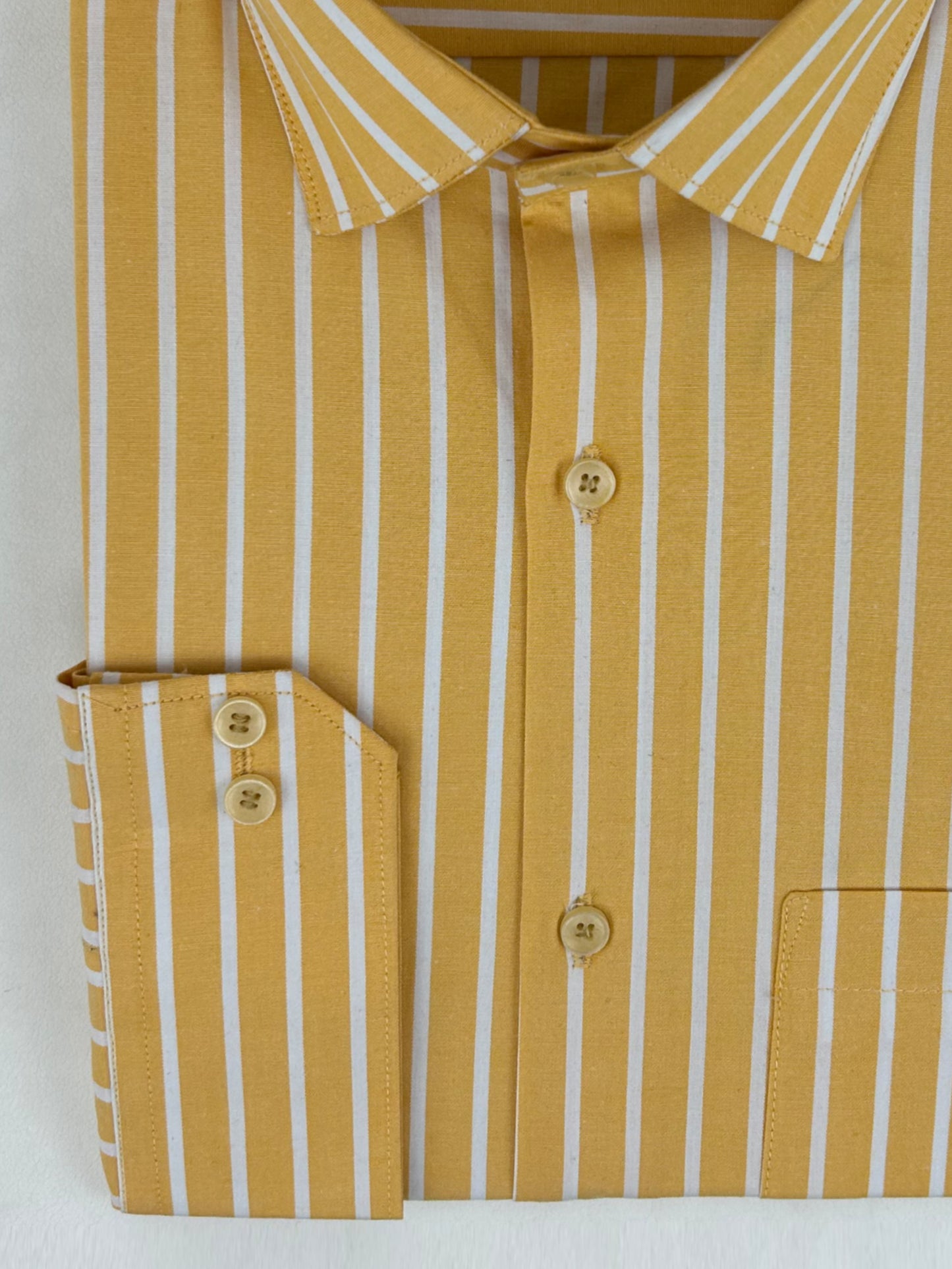 Yellow Stripes Formal Dress Shirt For Men ZH MFS221