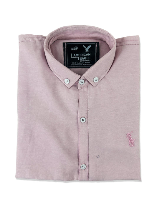 Pink Chambray Casual Shirt For Men MCS93