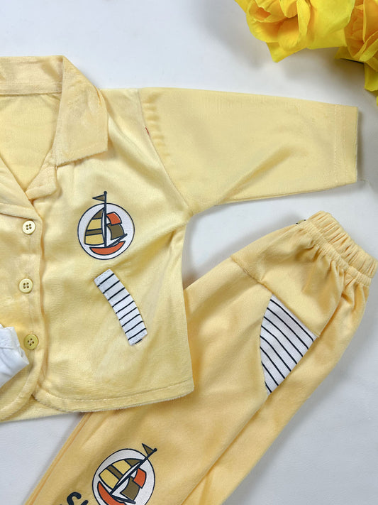 0Mth - 3Mth Yellow Surf Baba Suit For Newborn NBS826