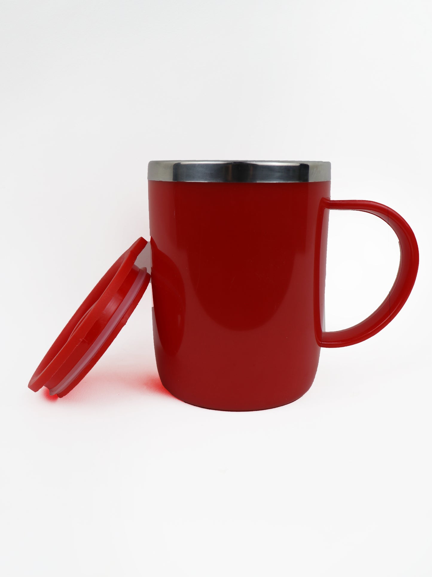 Red Stainless Steel Coffee Mug With Cap - 400ML CM17