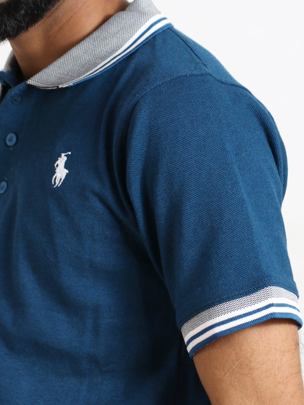 HG Men's Polo T-Shirt Sea Blue Blue 07