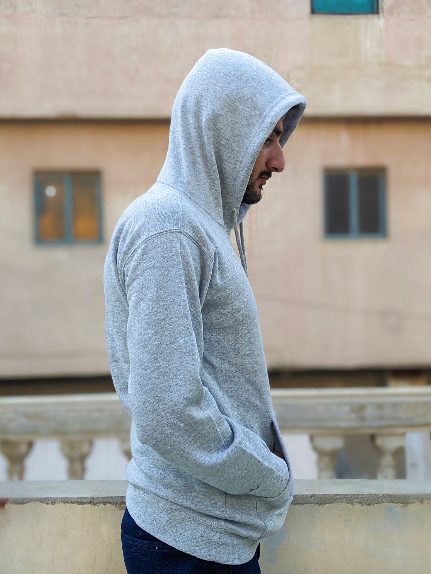 Light Grey Plain Pullover Hoodie Unisex MM MH08