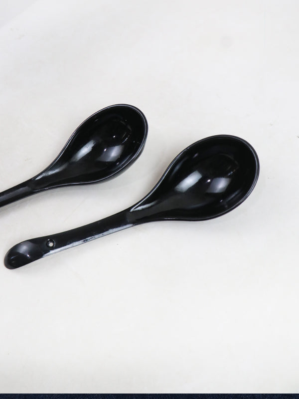 Pack of 2 Melamine Spoons Black