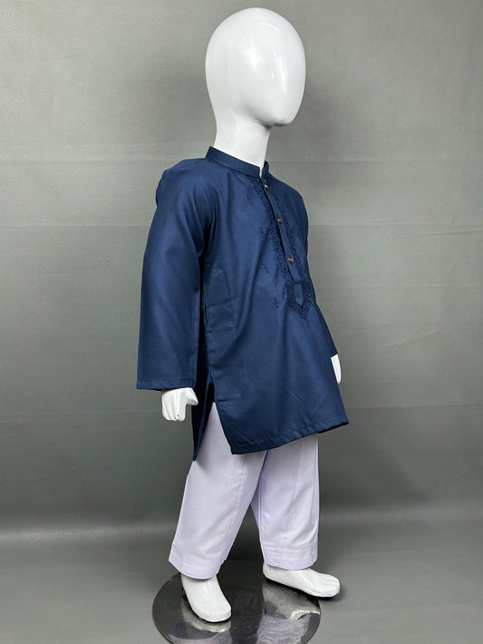 2Yrs - 14Yrs 720 Navy Blue Kameez Shalwar Suit For Boys AM BKS117