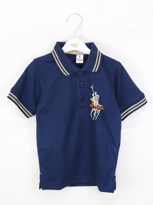 ZV Boys Polo T-Shirt 2.5 Yrs - 8 Yrs Navy Blue
