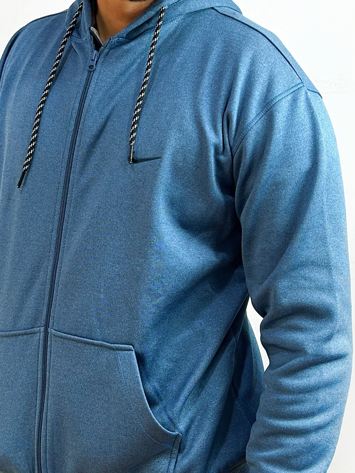 Light Blue Zipper Hoodie For Men MG MH16