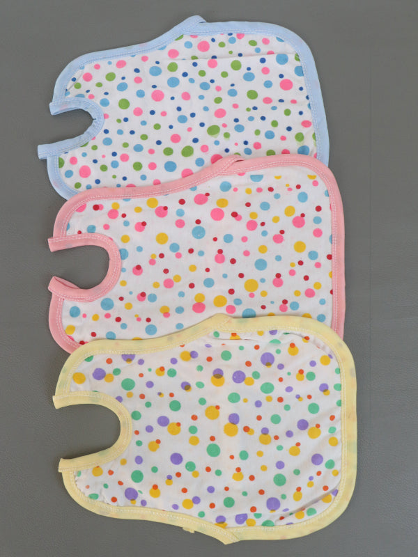 Pack Of 3 Dot Printed Bibs For Newborn