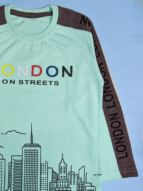 5Yrs - 10Yrs London Ferozi T-Shirt For Boys SK BTS10