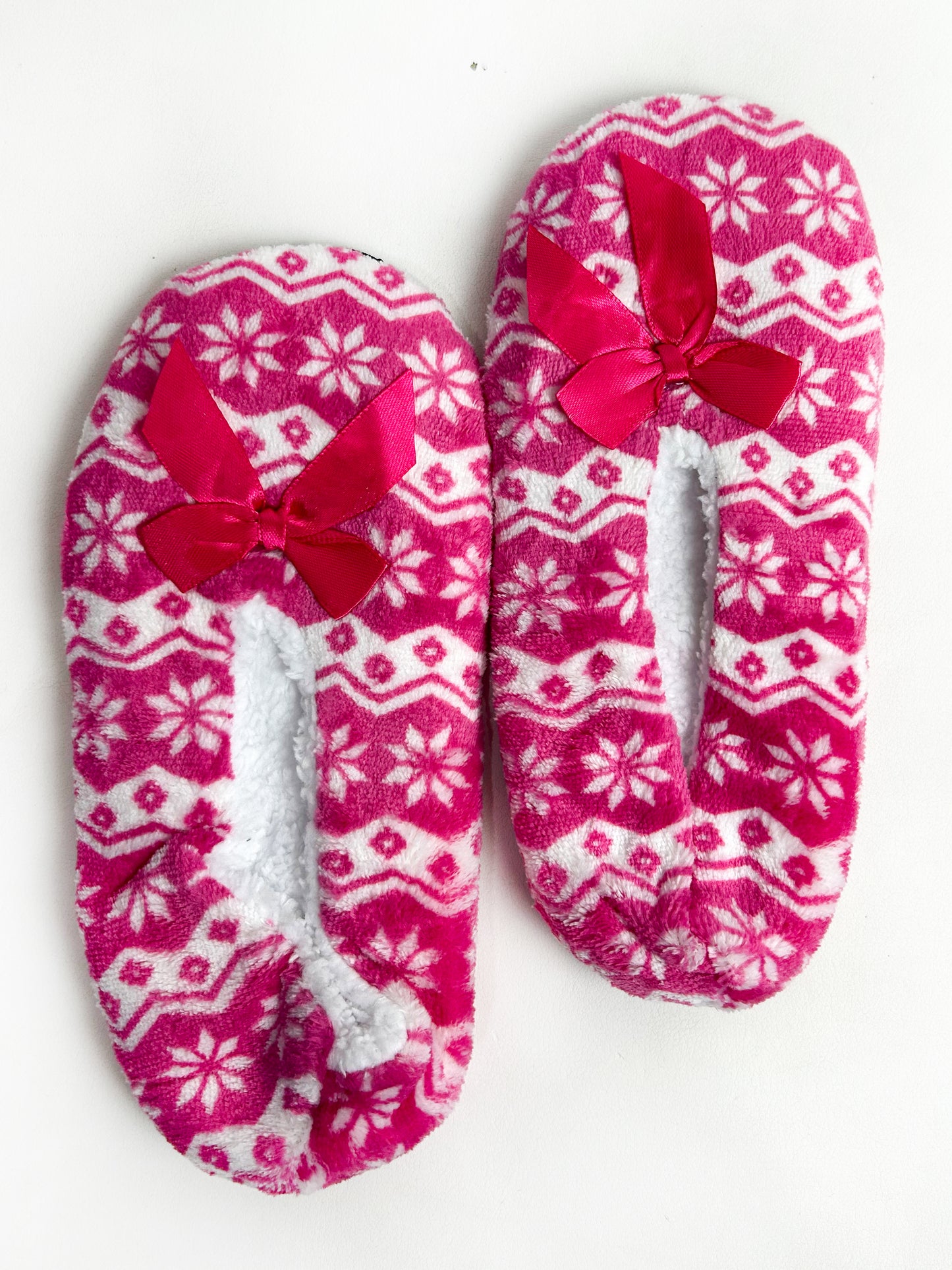 Pink Fuzzy Slipper Socks FSS13