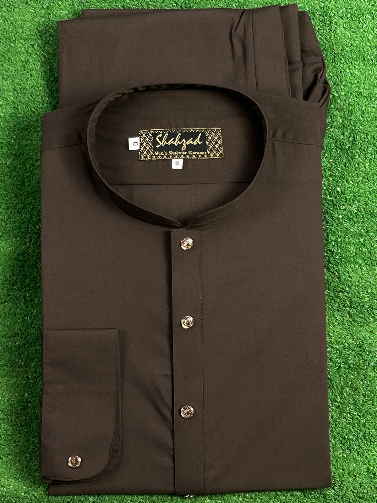 846-7 Brown Stitched Premium Kameez Shalwar For Men MSK271